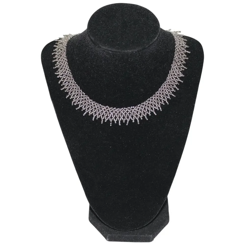 Handmade Turkish Silver Fine Beaded Necklace
